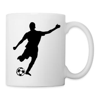 joueur foot tire ballon 26 - Mug blanc - blanc - Droite
