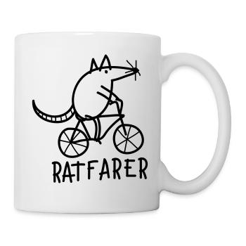 Ratfarer Funny rat on bike - Mug - white - Right
