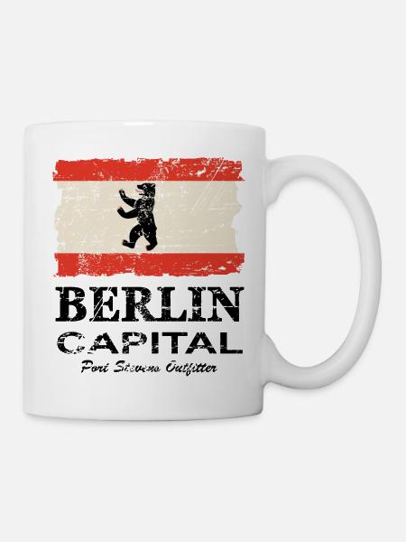 Berlin Vintage Flag - Mug blanc - blanc