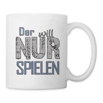 Der will nur spielen | Yolo-Artwork - Tasse - Weiß - Rechts