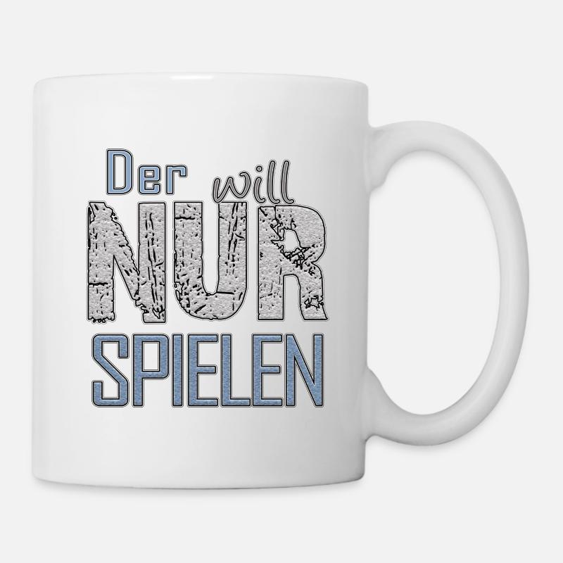 Der will nur spielen | Yolo-Artwork - Tasse - Weiß