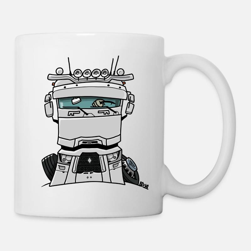 0813 R camion blanc - Mug blanc - blanc