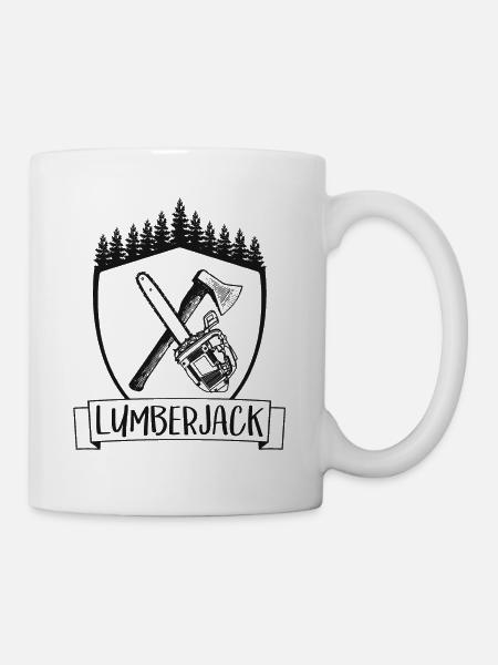 Cadeau de tronçonneuse Lumberjack - Mug blanc - blanc