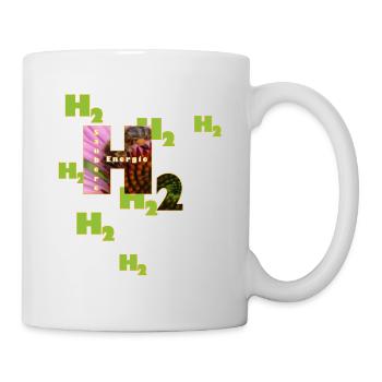 H2, Wasserstoff, saubere Energie - Tasse - Weiß - Rechts