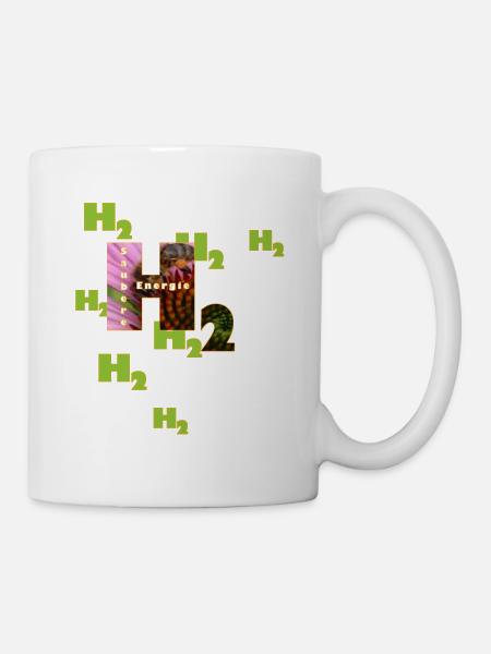 H2, Wasserstoff, saubere Energie - Tasse - Weiß