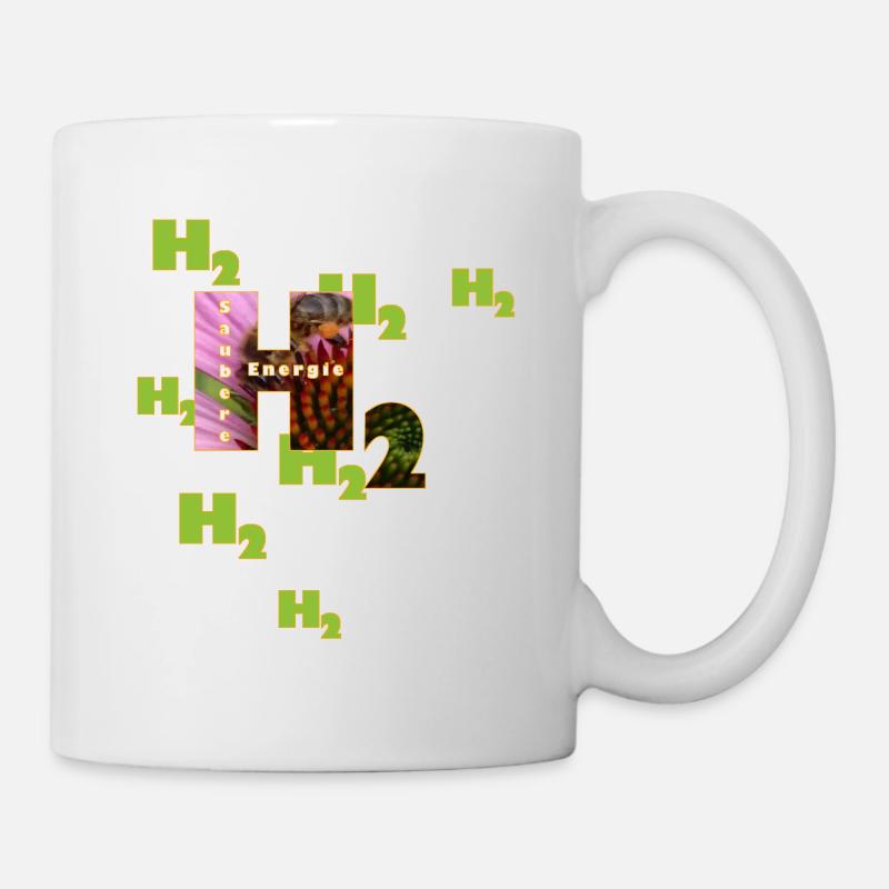 H2, Wasserstoff, saubere Energie - Tasse - Weiß