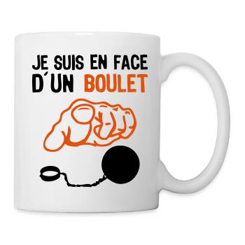 je suis face boulet insulte doigt pointe - Mug blanc - blanc - Droite