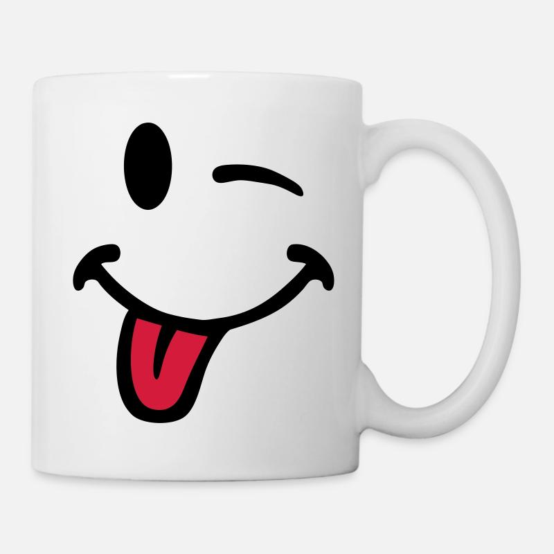 smiley tire langue 7012 - Mug blanc - blanc