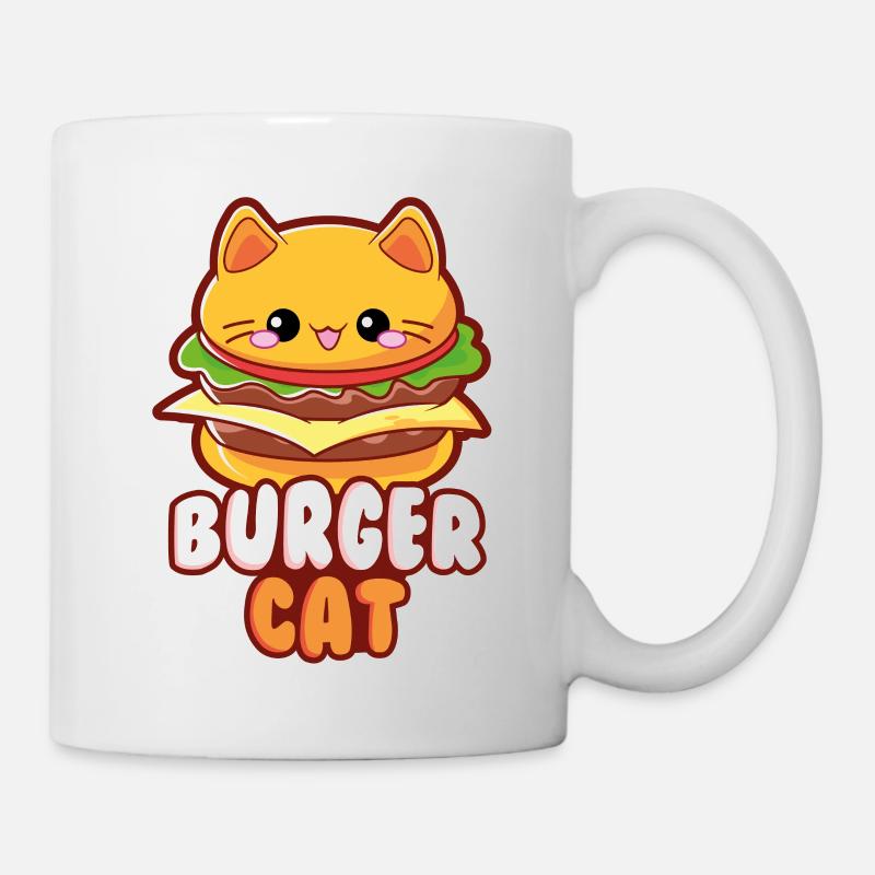 Burger Cat / Burger Katze moodrush - Tasse - Weiß