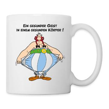 Obelix Ein gesunder Geist - Mug blanc - blanc - Droite