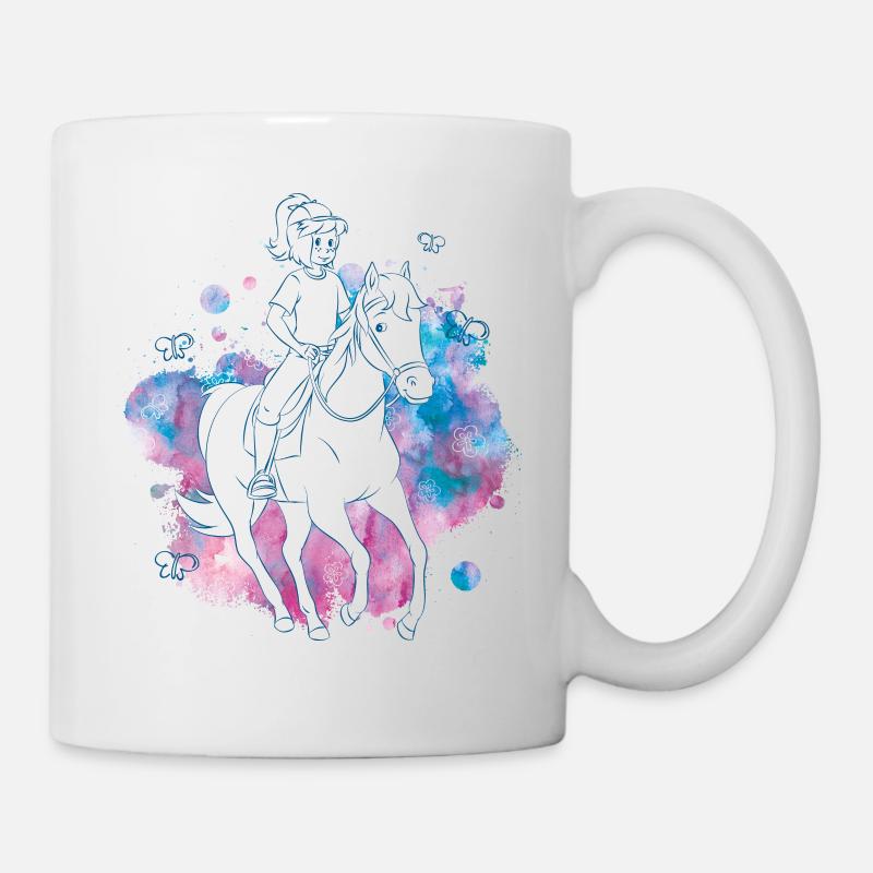 Bibi auf Sabrina Line Art Schmetterlinge - Tasse - Weiß