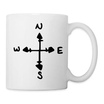 nord, ost, süd, west, pfeil,Norden,osten,Süden, - Tasse - Weiß - Rechts