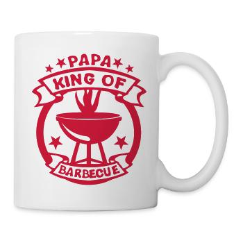 papa king roi barbecue logo fete - Mug blanc - blanc - Droite