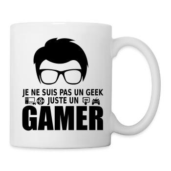 je ne suis pas un geek juste un gamer - Tasse - Weiß - Rechts