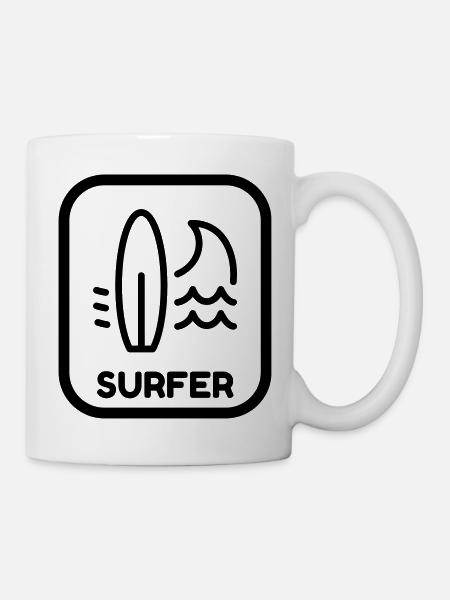 surf / surfeur / surfer / plage - Mug blanc - blanc