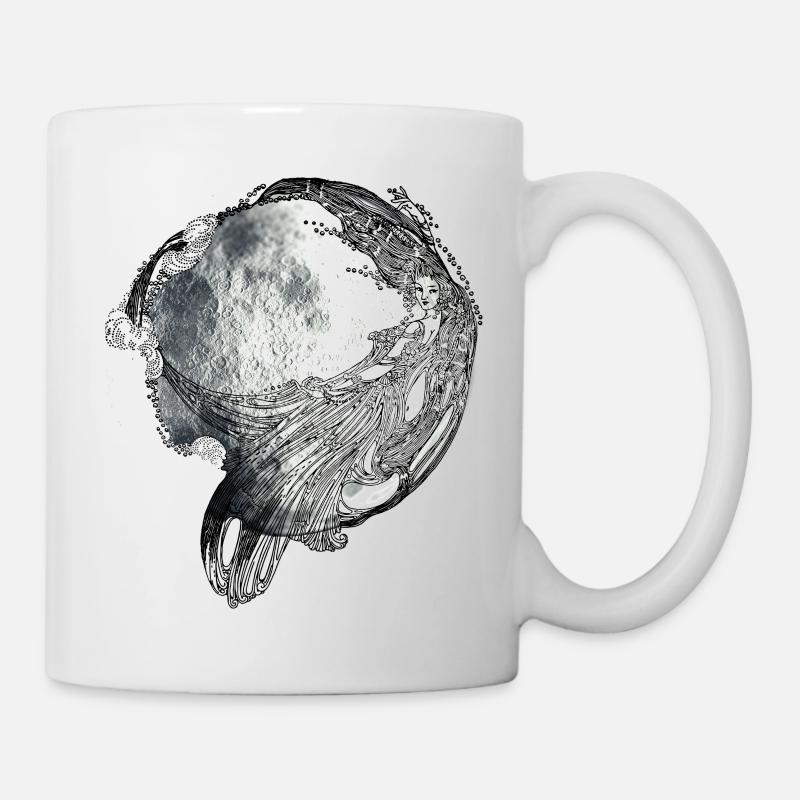 Elfe fantaisie dans la lune - Mug blanc - blanc