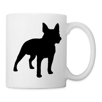 bostonterrier dog silhouette - Tasse - Weiß - Rechts