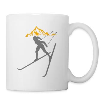 Ski de fond, ski de fond - Mug blanc - blanc - Droite