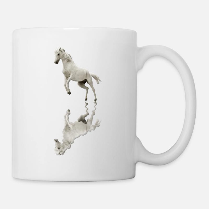 Wunderschönes weißes Pferd - Reitsportfans - Tasse - Weiß