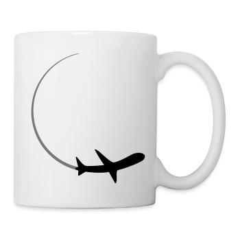 courbe logo cercle rond ligne avion avion mouche p - Mug blanc - blanc - Droite