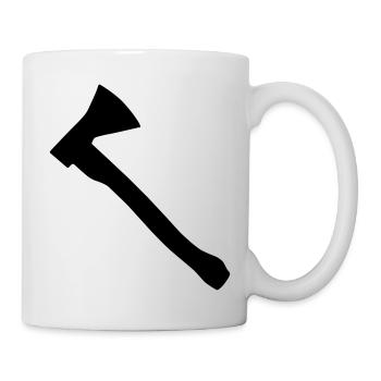 axt silhouette - Tasse - Weiß - Rechts