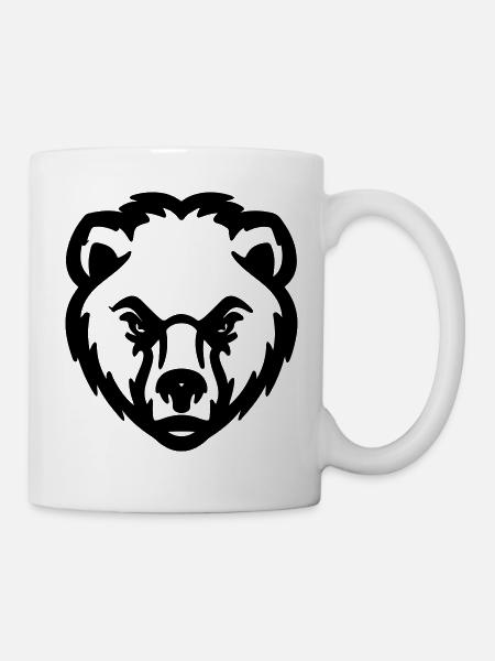 tête d'ours - Mug blanc - blanc