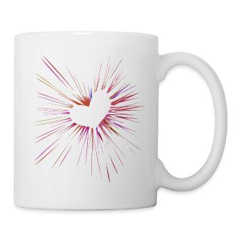 Supernova-Herz - Explosion der Farbe - Tasse - Weiß - Rechts