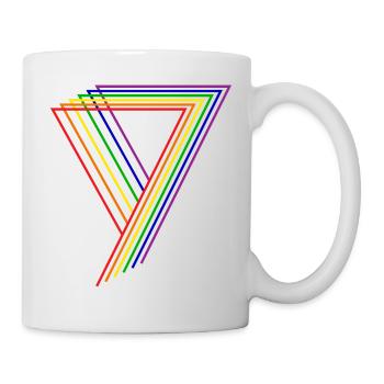 Regenbogen Dreieck - Tasse - Weiß - Rechts