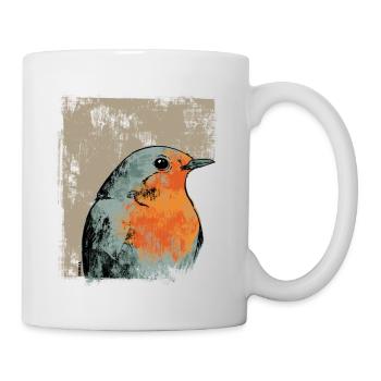 Rotkehlchen - Tasse - Weiß - Rechts