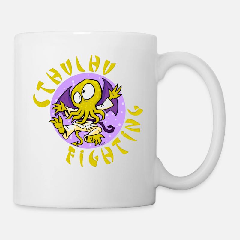 Cthulhu kämpft - Tasse - Weiß