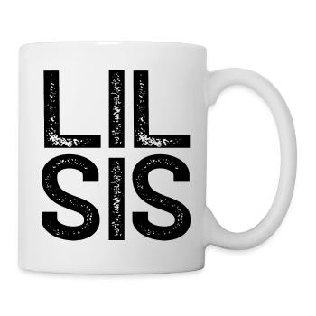 Lil Sis Sister Kleine große Schwester Geschwister - Tasse - Weiß - Rechts