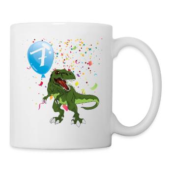 I'm 7 7th Dino Dinosaur Children's Birthday - Mug - white - Right