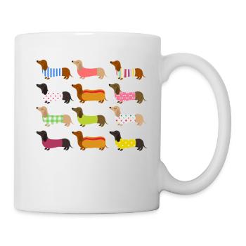 FARBENFROHE DACKEL - Tasse - Weiß - Rechts