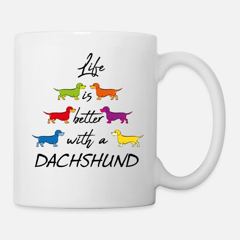La vie est meilleure avec un teckel - Mug blanc - blanc