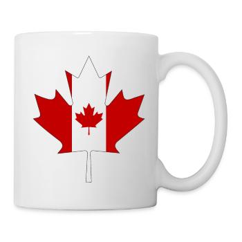 Kanada Flagge als Ahornblatt mit schwarze Rahmen - Tasse - Weiß - Rechts