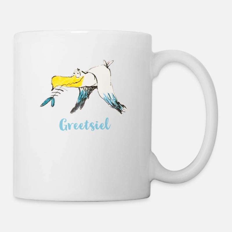 Mouette drôle de Greetsiel - Mug blanc - blanc