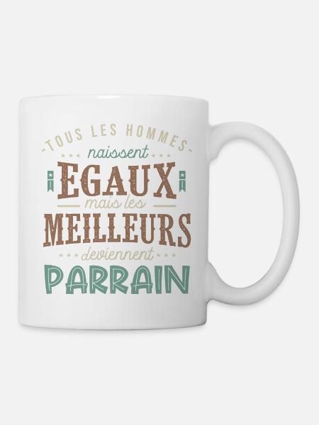 Tous les hommes naissent égaux,Parrain cadeau noel - Mug blanc - blanc