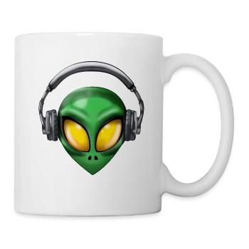 Alien with headphones - Mug - white - Right