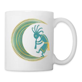 Native American - Kokopelli Mandala Half Moon 1 - Tasse - Weiß - Rechts
