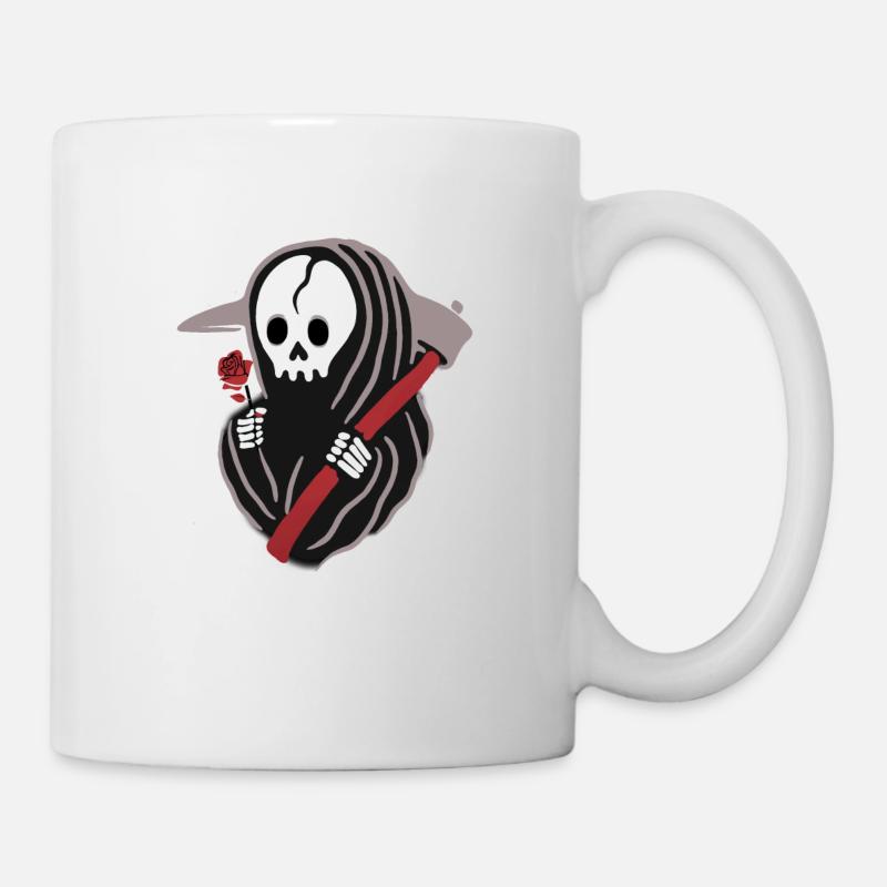 Skeleton with rose - Mug - white
