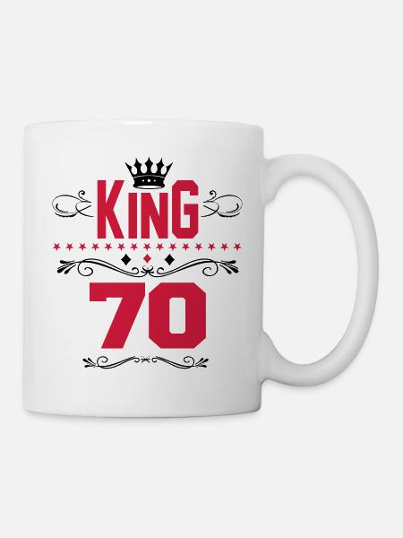 Birthday King 70 Man Birthday Crown King Fun - Mug - white