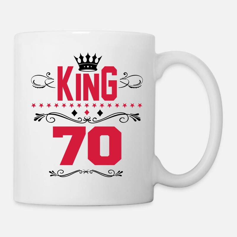 Birthday King 70 Man Birthday Crown King Fun - Mug - white