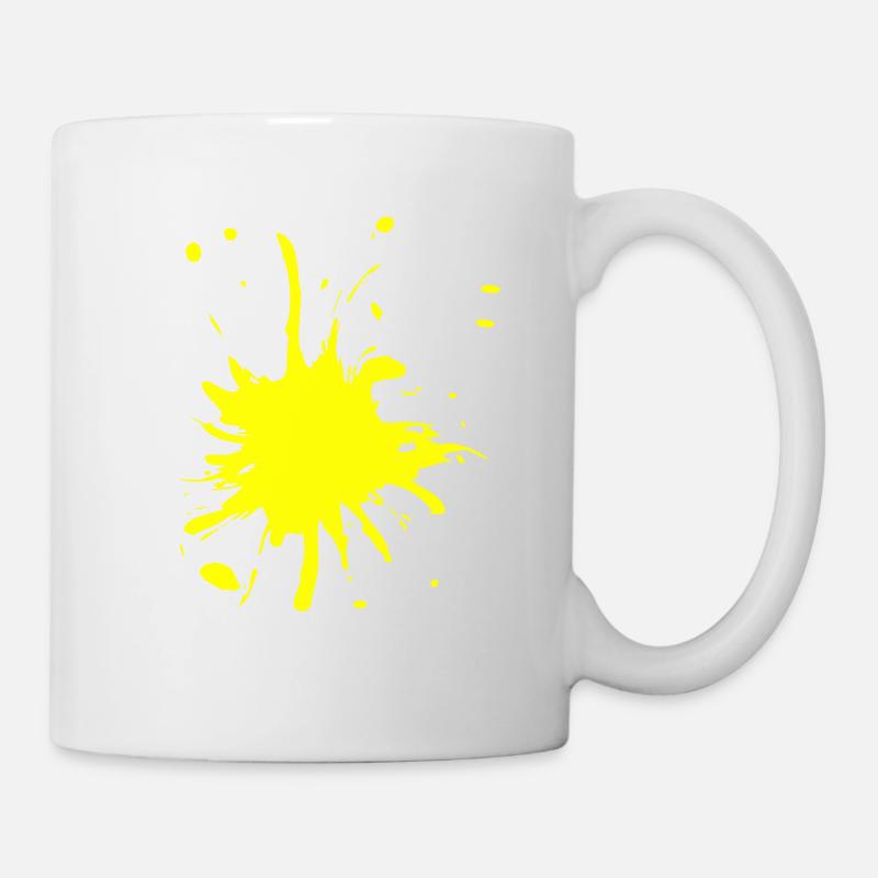 Éclaboussure de couleur jaune - Mug blanc - blanc