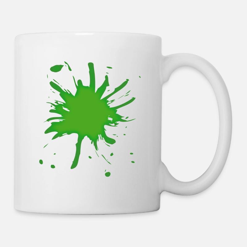 Splash de couleur verte 3D - Mug blanc - blanc