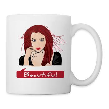 Beautiful - Lady With Red Hair - Mug - white - Right