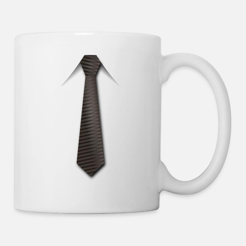 Krawatte braun - Tasse - Weiß