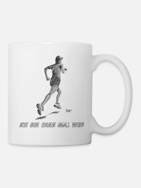 Bronko55 No.30 – Läufer „Ich bin dann mal weg“ - Tasse - Weiß
