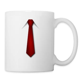 Rote Krawatte - Tasse - Weiß - Rechts