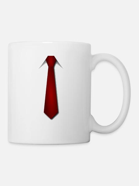 une cravate rouge - Mug blanc - blanc