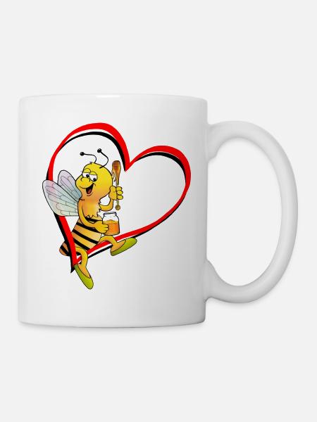 Biene mit Herz - Tasse - Weiß